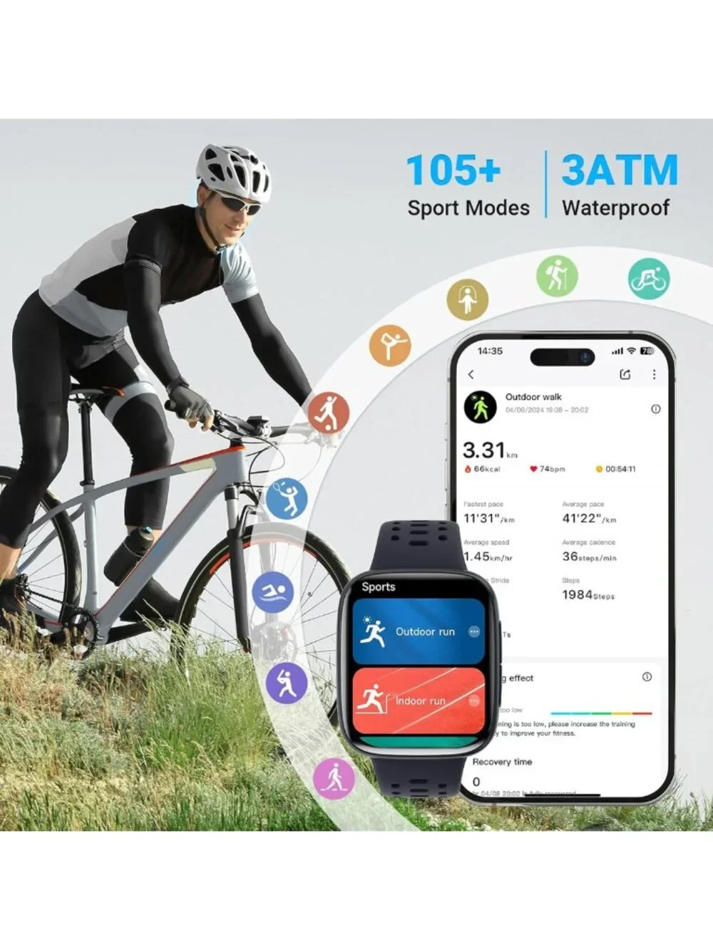 Men's Smart Watch with 1.85